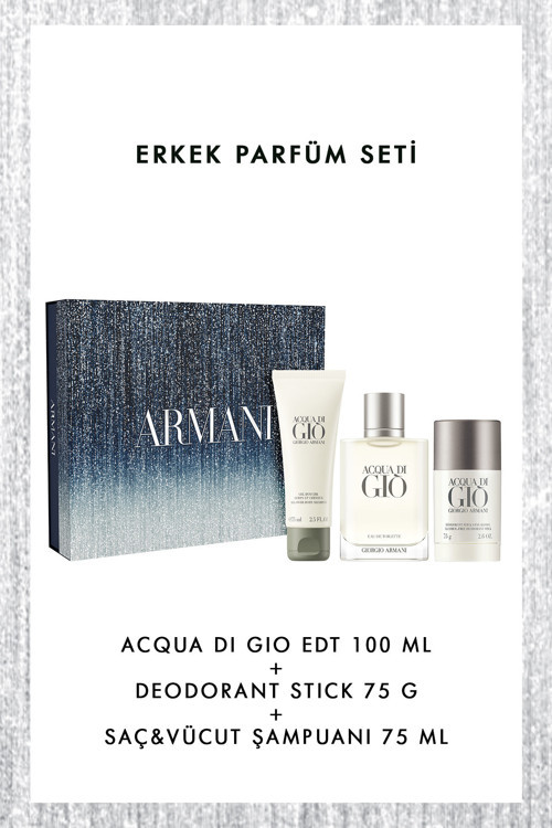 Acqua Di Gio Edt 100 Ml + Deodorant + Şampuan Erkek Parfüm Seti 3614274692648