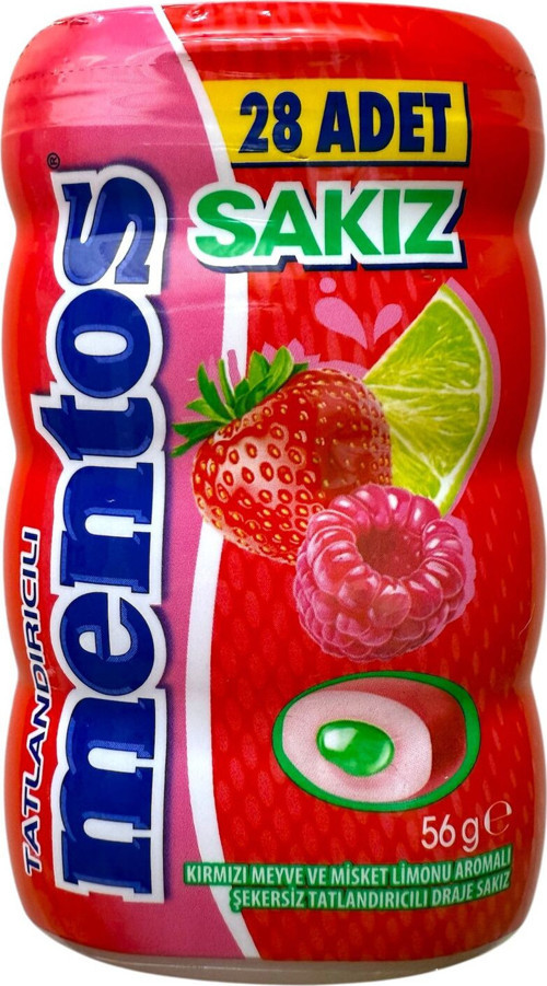 Kırmızı Meyve Misket Limonlu Draje Sakız 56 g * 6 Adet