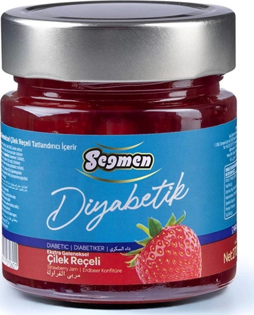 Diyabetik Çilek Reçeli Kavanoz 270g