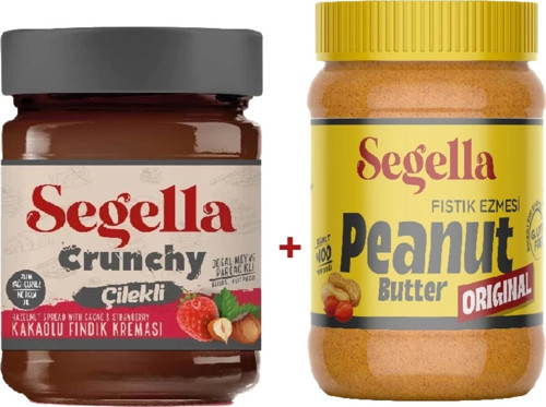 Çilekli Meyve Parçacıklı Kakaolu Fındık Kreması ve %100 Fıstık Ezmesi Original 350gr (2 Adet