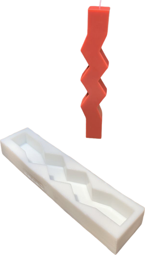 Zigzag Uzun Silikon Mum Kalıbı