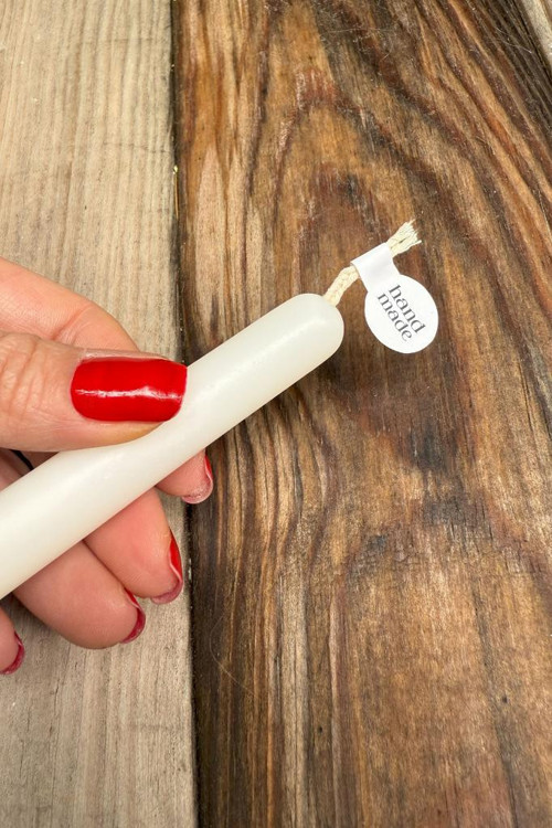 Handmade Model1 Beyaz İp Fitil Etiketi 100 Adet