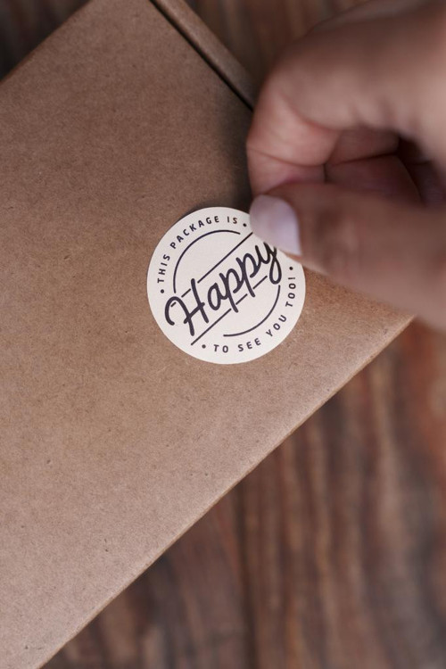 This Package is Happy To See You Too Dairesel Etiket 100 Adet