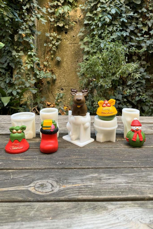 3d Christmas Silikon Mum Kalıp Seti (5 Adet)