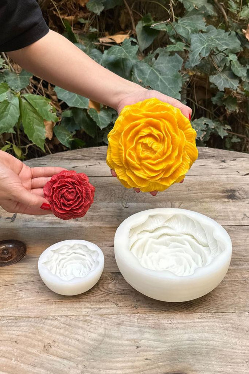 Şakayık Set Silikon Mum Kalıpları (2 Adet)
