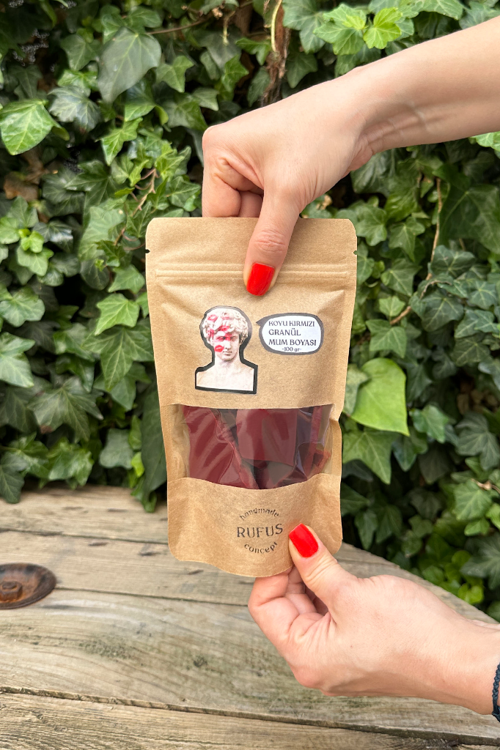 Koyu Kırmızı Granül Mum Boyası 100gr
