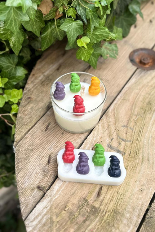 3D Kardan Adam Mini 4'lü Silikon Mum Kalıbı