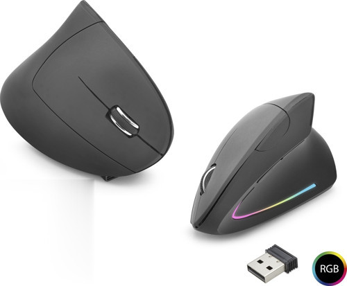 Büro Ev Ofis Bilgisayarı için Siyah 1600DPI RGB 2MOD Dual Sessiz Dikey Gaming Mouse