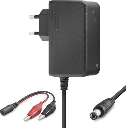 Büro Ev Ofis Cihazları için 6V 1.2A 7.2W Siyah Krokodil Uç Akü Şarj Adaptörü