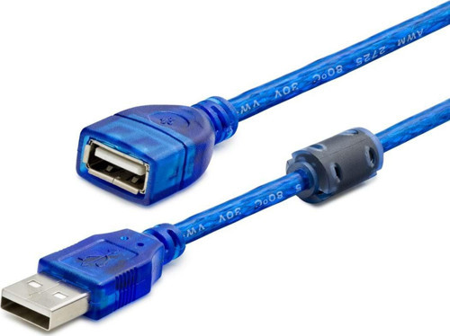 Büro Ev Ofis Cihazları için 150CM Mavi Şeffaf USB To USBF Kablo