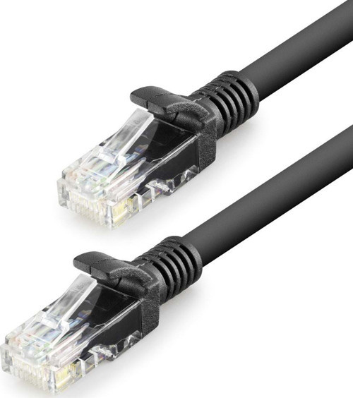 Büro Ev Ofis Network Bağlantısı için 20MT 1GBPS 250MHZ Siyah CAT6 Ethernet Patch Kablosu