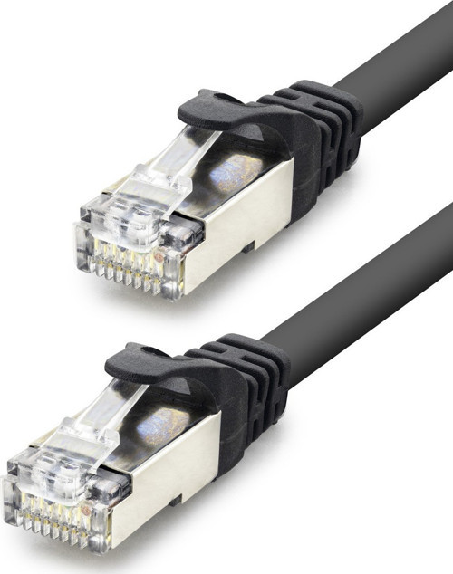 Büro Ev Ofis Network Bağlantısı için 300CM 10GBPS 600MHZ Siyah CAT7 Ethernet Patch Kablosu