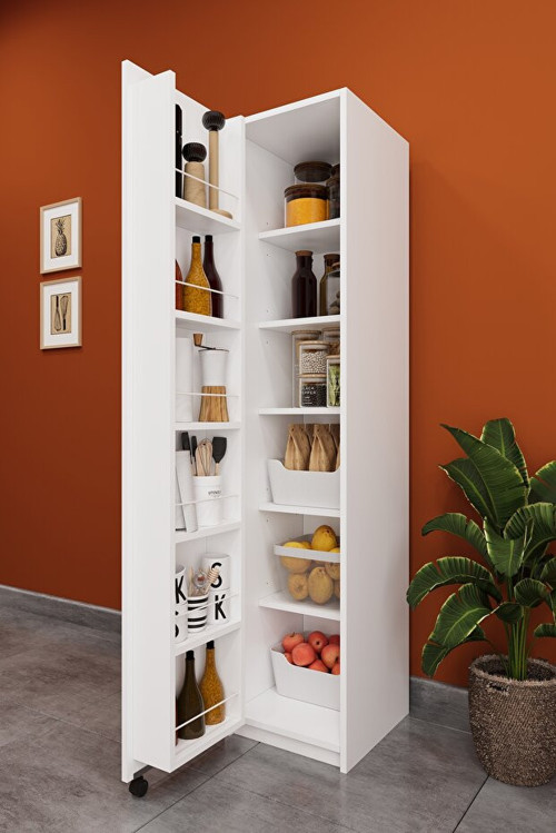 Lüks Çok Amaçlı Kiler Dolabı %100 MDF Erzak Organizer Dolabı MK19