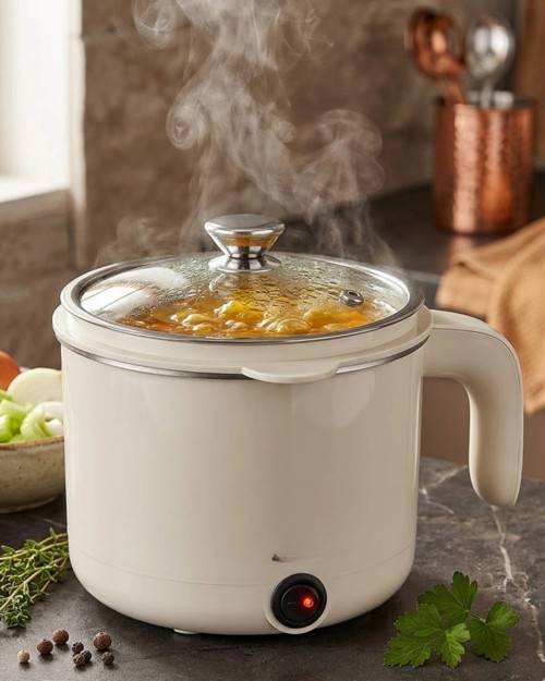 Çok Amaçlı Elektrikli Pişirici 1 Litre Mini Elektrikli Tencere Buharda Pişirme Özellikli