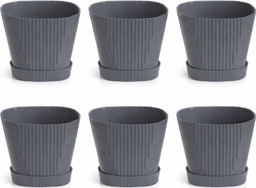 SO-ZB01 Zambak Plastik Dekoratif Saksı 0.8 Lt No:1 Antrasit 6 Adet