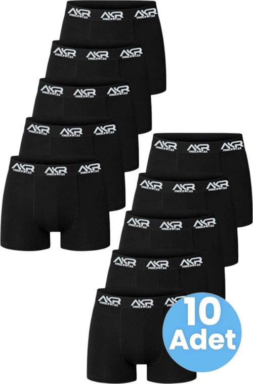 Erkek Likralı Pamuklu Boxer 10'lu Paket