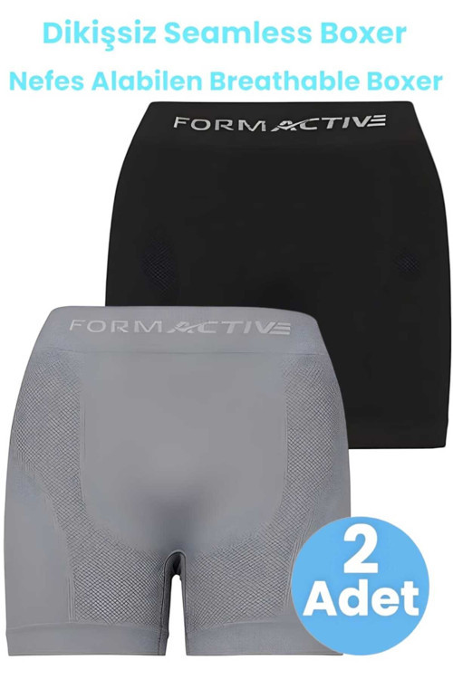 Erkek Dikişsiz/Seamless Nefes Alabilen Boxer 2'li Set
