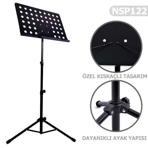 NSP122 Profesyonel Nota Sehpası | Delikli Tabla Ağır Tip Metal