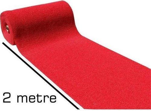 Kaydırmaz Kaymaz Yolluk Karmaşık Halı Kıvırcık Paspas 1m X 9m (KIRMIZI)