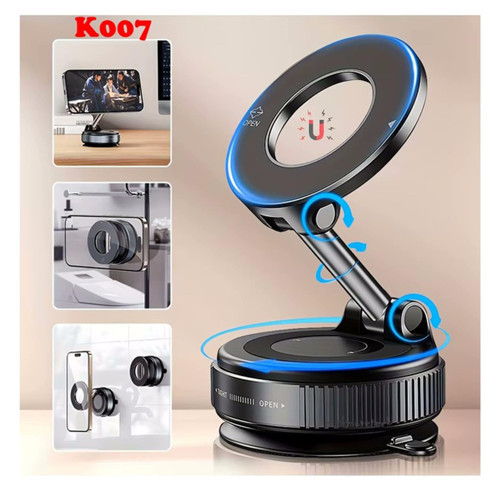 K007 Vakumlu Manyetik Araç İçi Telefon Tutucu MagSafe Uyumlu 360 Derece Metal
