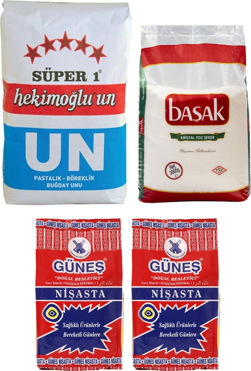 Un-Şeker-Nişasta 3 lü Tatlı Hazırlık Seti (9,6 kg)