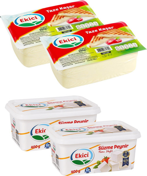 Kaşar Peyniri 600 gr + Süzme Peynir 400 gr 4 lü Set