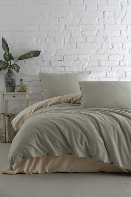 Athena %100 Pamuklu İpliği Boyalı Yıkamalı Çift Kişilik Nevresim Takımı 200x220