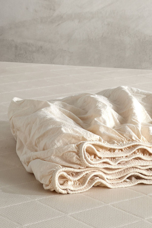 Pure Natural %100 Pamuklu Yıkamalı Battal Boy Lastikli Çarşaf 180x200 Pkc