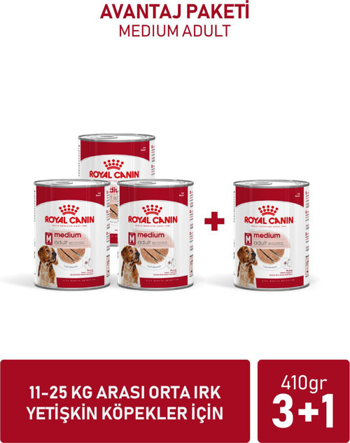 Medium Adult Konserve 3 + 1 Hediye 410 Gr