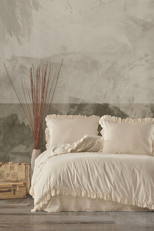Grace %100 Pamuklu Fırfırlı Yıkamalı Çift Kişilik Nevresim Takımı 200x220