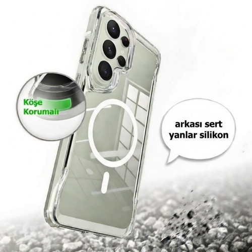 Samsung Galaxy S26 Ultra Kılıf Msafe Şarj Özellikli T-Max Kapak Arkası Sert Yanlar Silikon Telefon Kılıfı