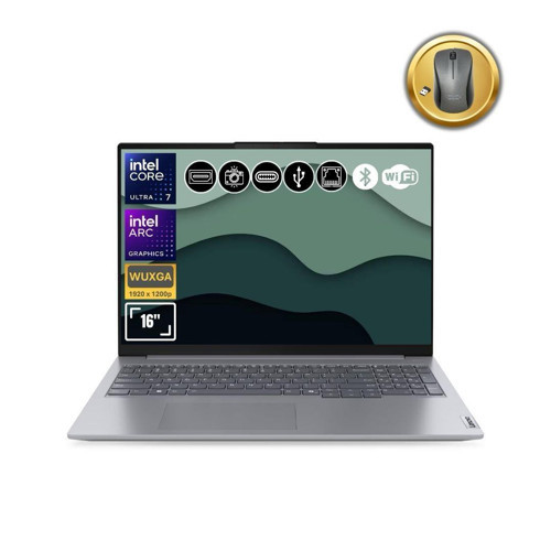 Thinkbook 21MS008RTR Atl90 Ultra7-155H 8GB Ram 1TB SSD Arc Graphics 16" Fdos Notebook+Mouse