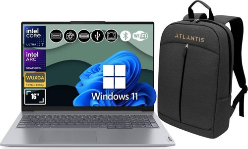 Thinkbook 21MS008RTR Atl75 Ultra7-155H 24GB Ram 2TB SSD Arc Graphics 16" W11Pro Notebook+Çanta