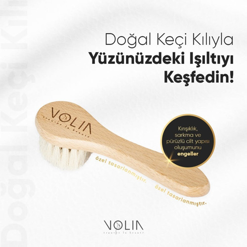 Doğal Keçi Kılı Yüz ve Bebek Fırçası