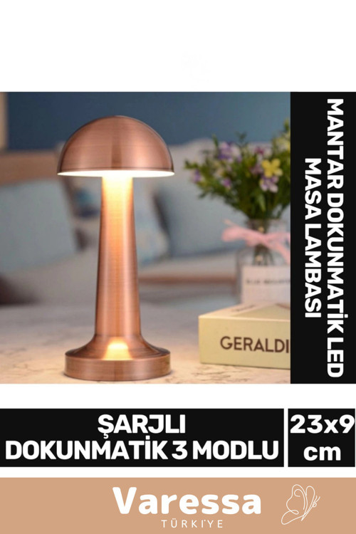 Premium Özel Tasarım 3 Modlu 23 Cm X 9 Cm Modern Aç/Kapa Butonlu Mantar Dokunmatik Led Masa Lambası
