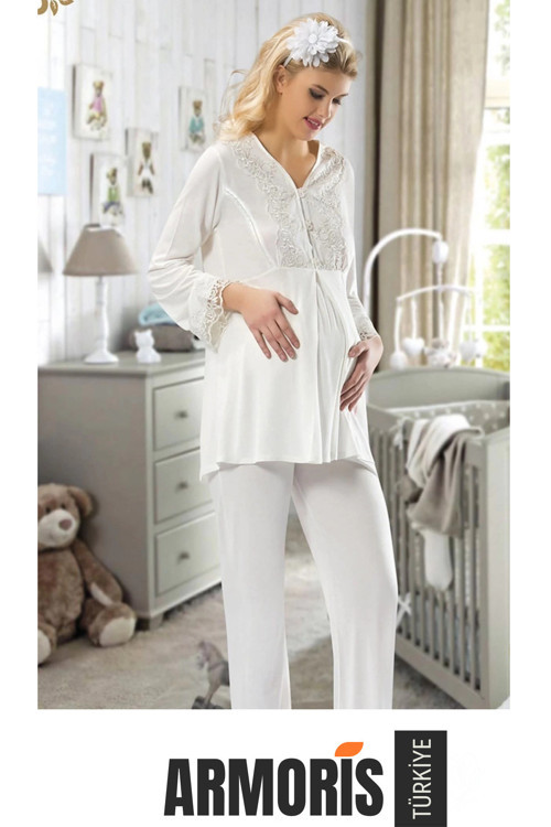 Yeni Sezon Kadın Günlük Kullanıma Uygun Rahat Doğum Sonrası Hamile Lohusa Pijama Takımı