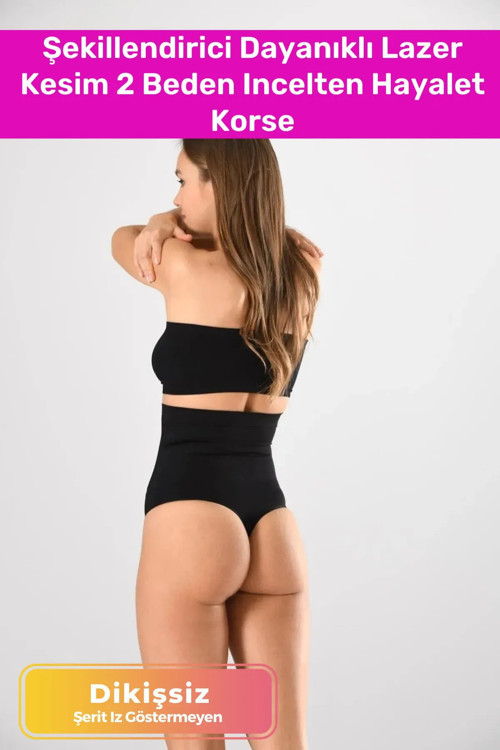 Ultra Inceltici Yüksek Bel Silikon Dikişsiz Sıkılaştırıcı Karın Toparlayıcı Slip-String Kadın Korse