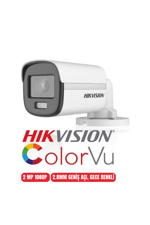 Ds-2Ce10Df0T-Pf 2Mp 2.8Mm Sabit Lens Ahd Colorvu Renkli Bullet Kamera (Ses Yok)