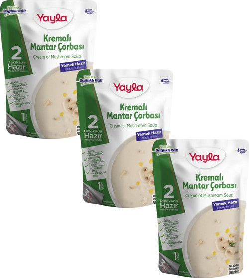 Yemek Hazır Kremalı Mantar Çorbası 250 gr x3