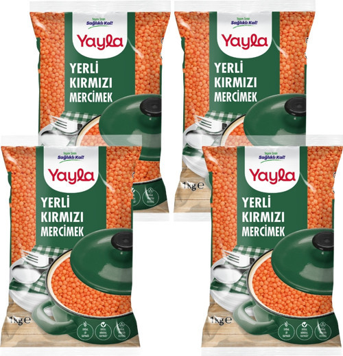 Yerli Kırmızı Mercimek 1 kg x4