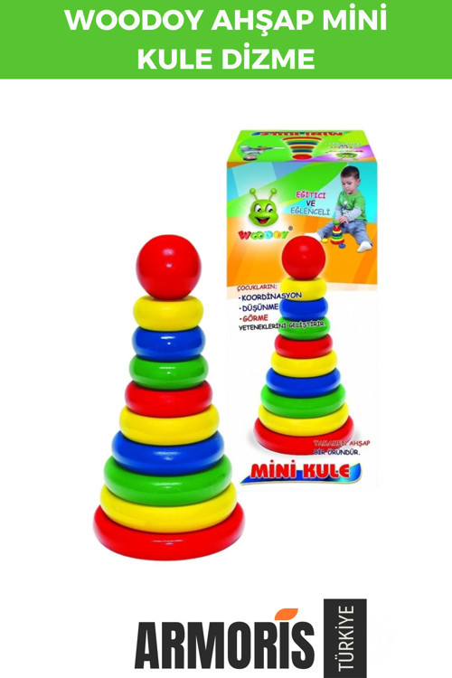 Yeni Seri El Göz Koordinasyonu Zeka Geliştirici Öğretici Eğitici Woodoy Ahşap Mini Kule Dizme