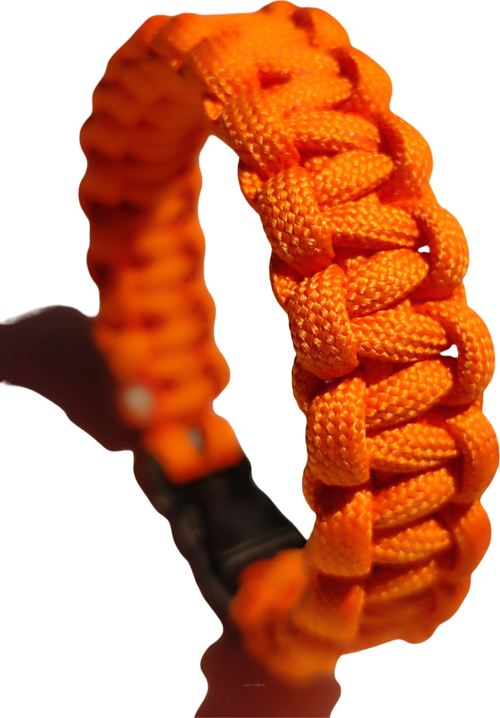 Paracord Bileklik Turuncu, Unisex, Cobra Model, Dayanıklı El Örgüsü