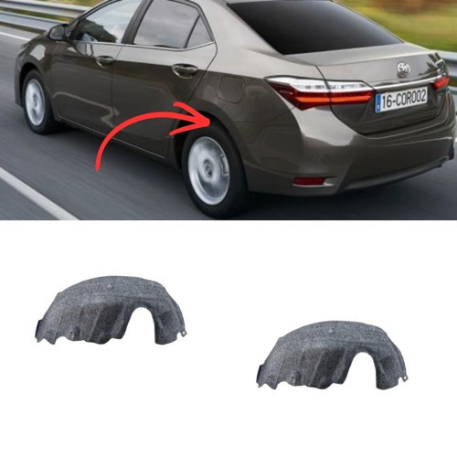 Toyota Corolla Arka Davlumbaz Sağ Sol Keçe Halı Set 2014-2016