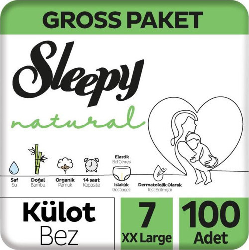 Natural Gross Paket Külot Bez 7 Numara Xxlarge 100 Adet