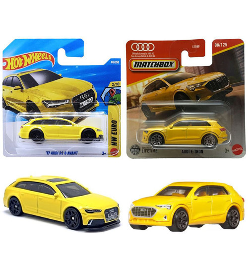 2 Araç Set - Hot Wheels '17 Audi RS 6 Avant & Matchbox Audi E-Tron (1/64)