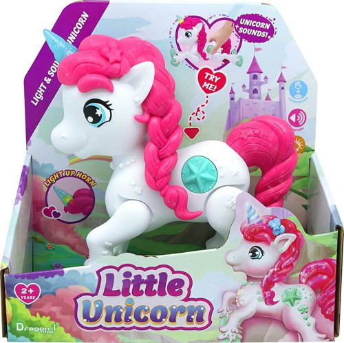 Little Unicorn Sesli ve Işıklı Beyaz 18 Cm Süper Kaliteli