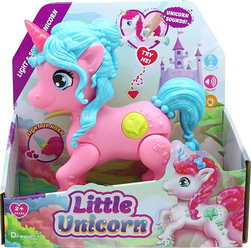 Little Unicorn Sesli ve Işıklı Pembe 18 Cm Süper Kaliteli