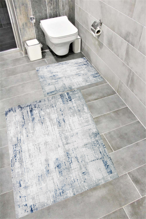 Kaymaz Tabanlı Suya Dayanıklı Dijital Baskılı Banyo Paspası Takımı 1615