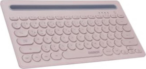 KB-BT84 Pembe-Gri Bluetooth Ultra İnce+Şarjlı Q Mac-Win-Android-Ios Uyumlu Kablosuz klavye