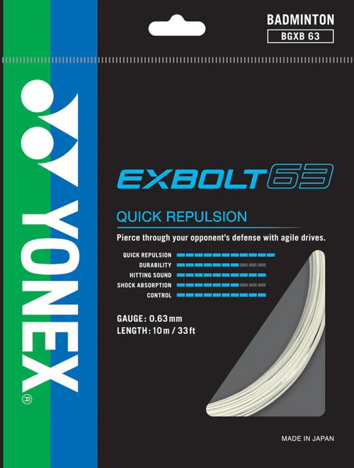 - Exbolt 63 - 0.63 - 10 M - Beyaz - Badminton Kordajı